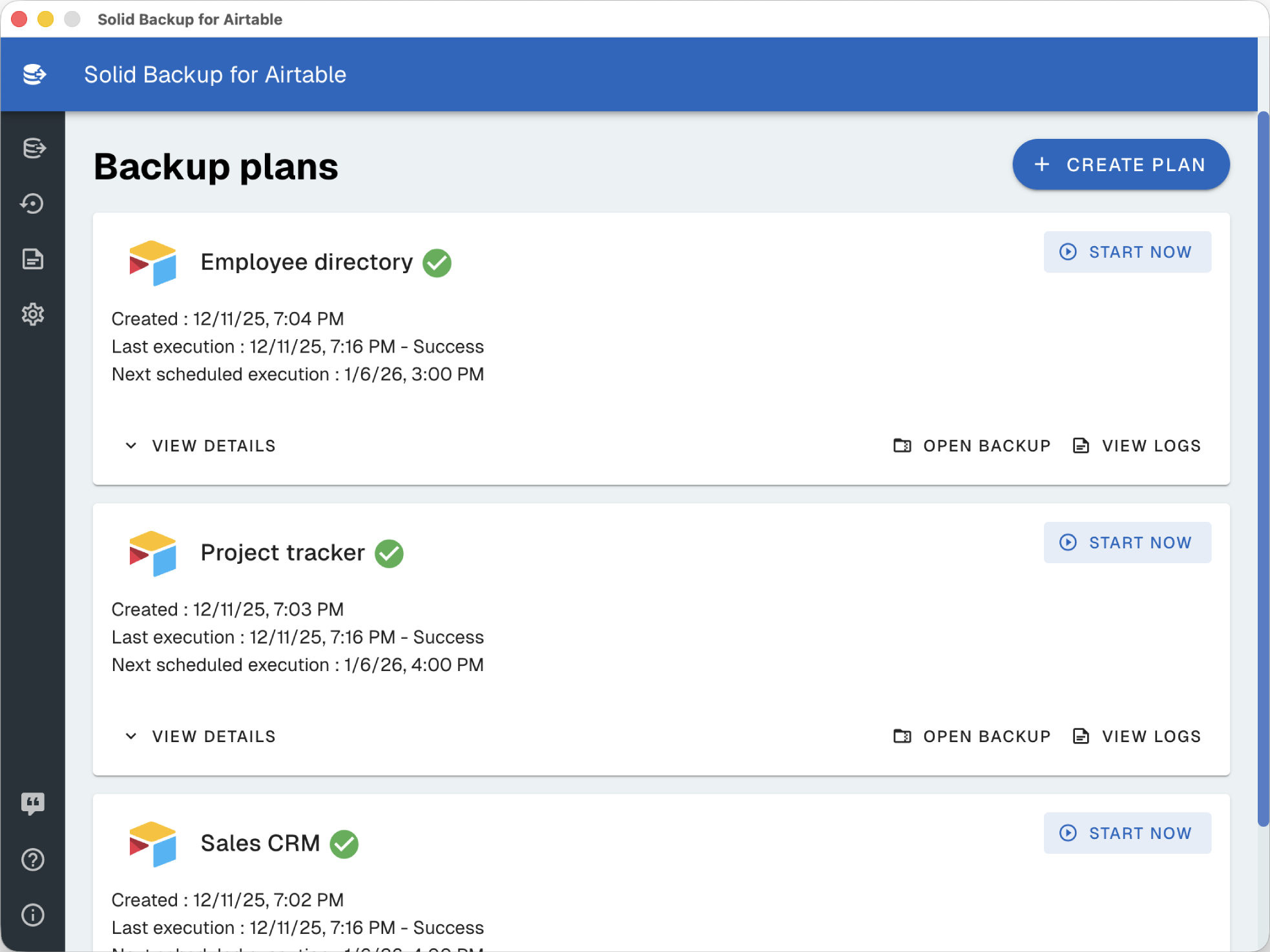 Solid Backup app screenshot